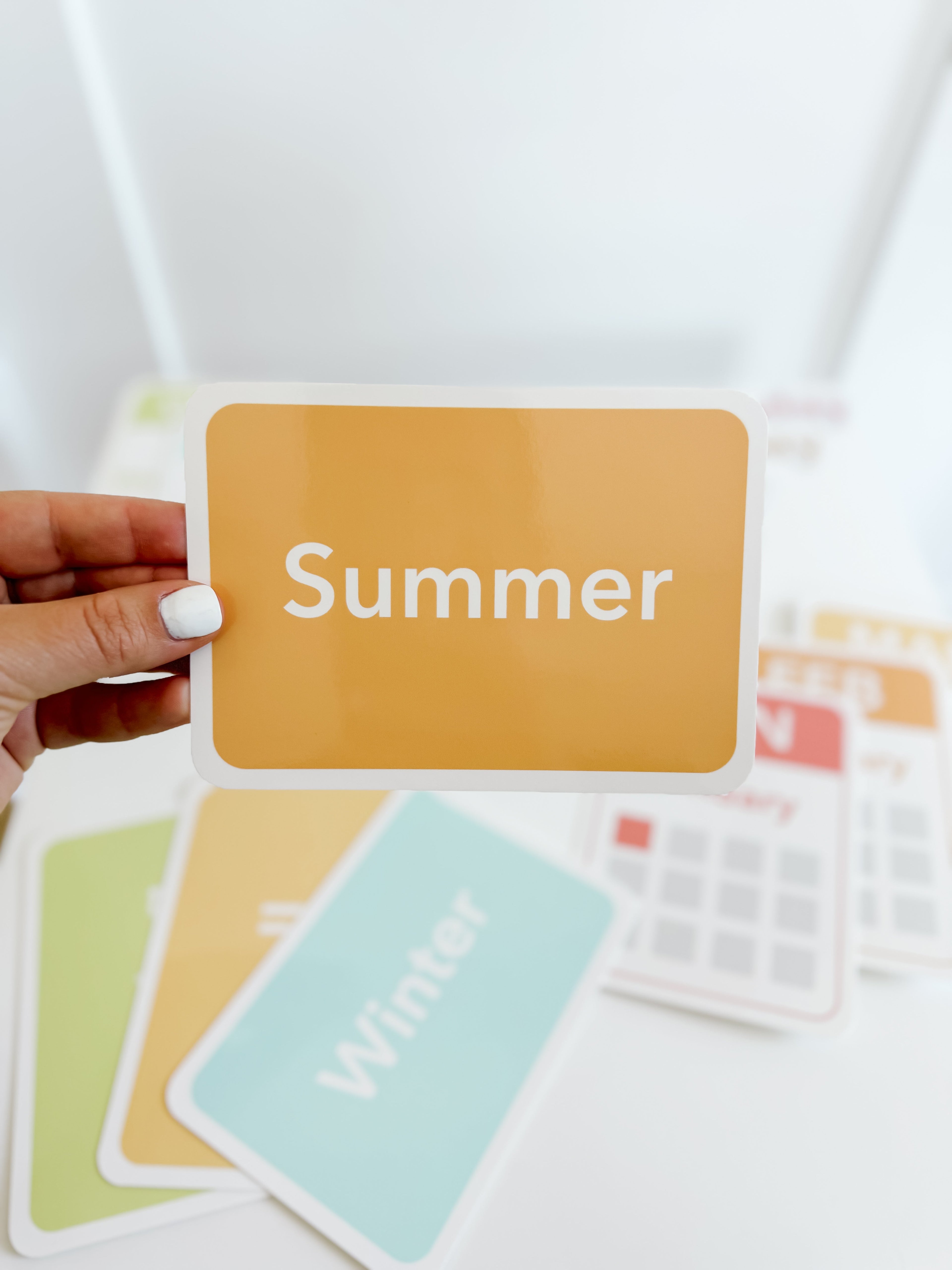 Calendar (Days, Months, Seasons) Flashcards and Magnets